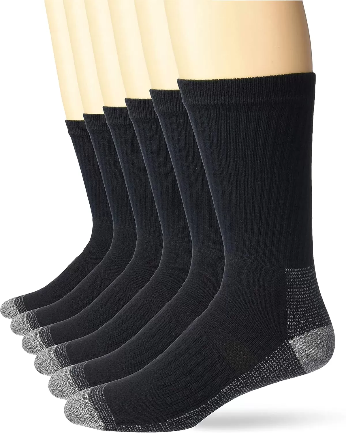imageFruit of the Loom Mens Workgear Durable Crew Socks with Arch SupportBlack