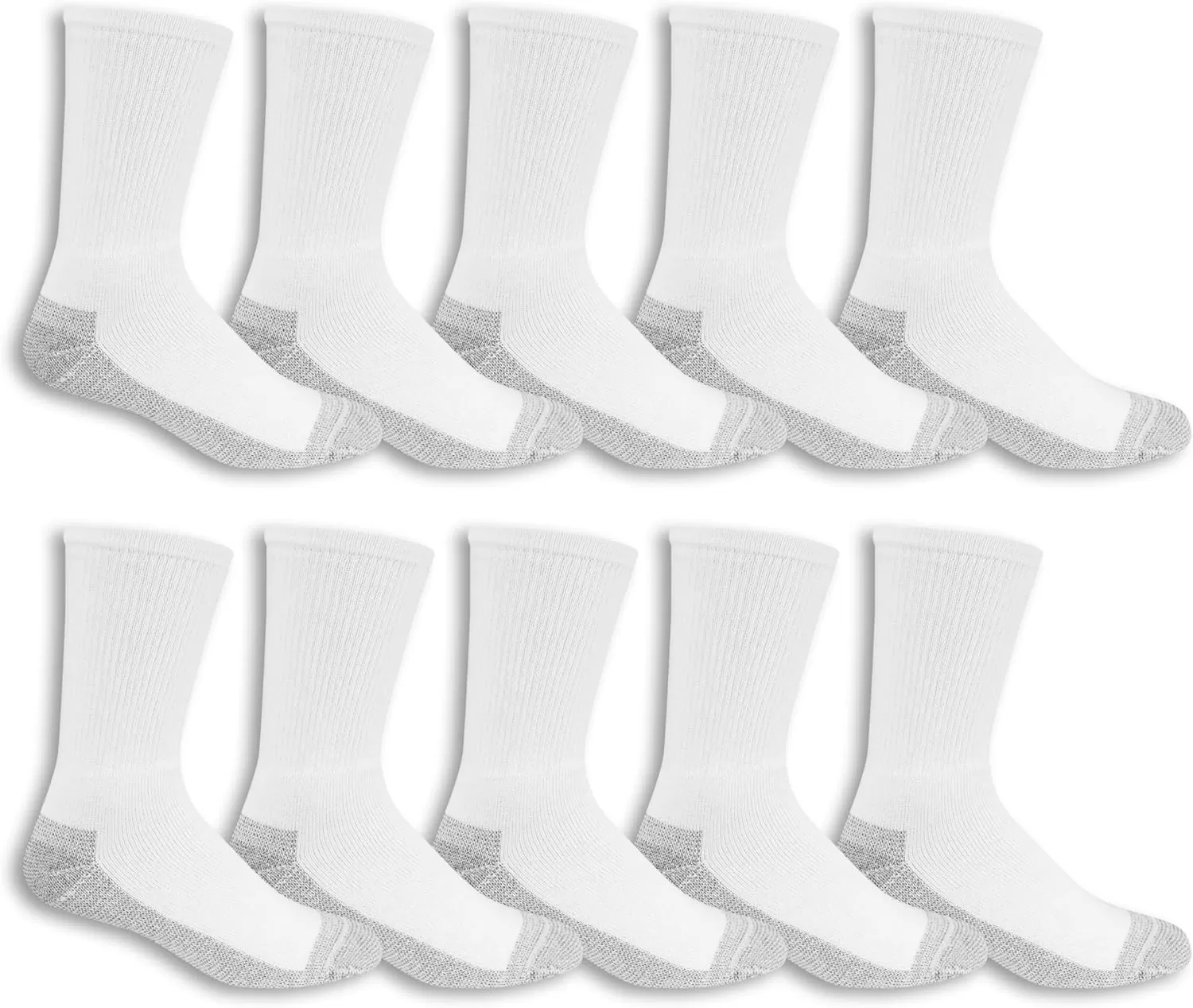 imageFruit of the Loom Mens Workgear Durable Crew Socks with Arch SupportWhite 10 Pack