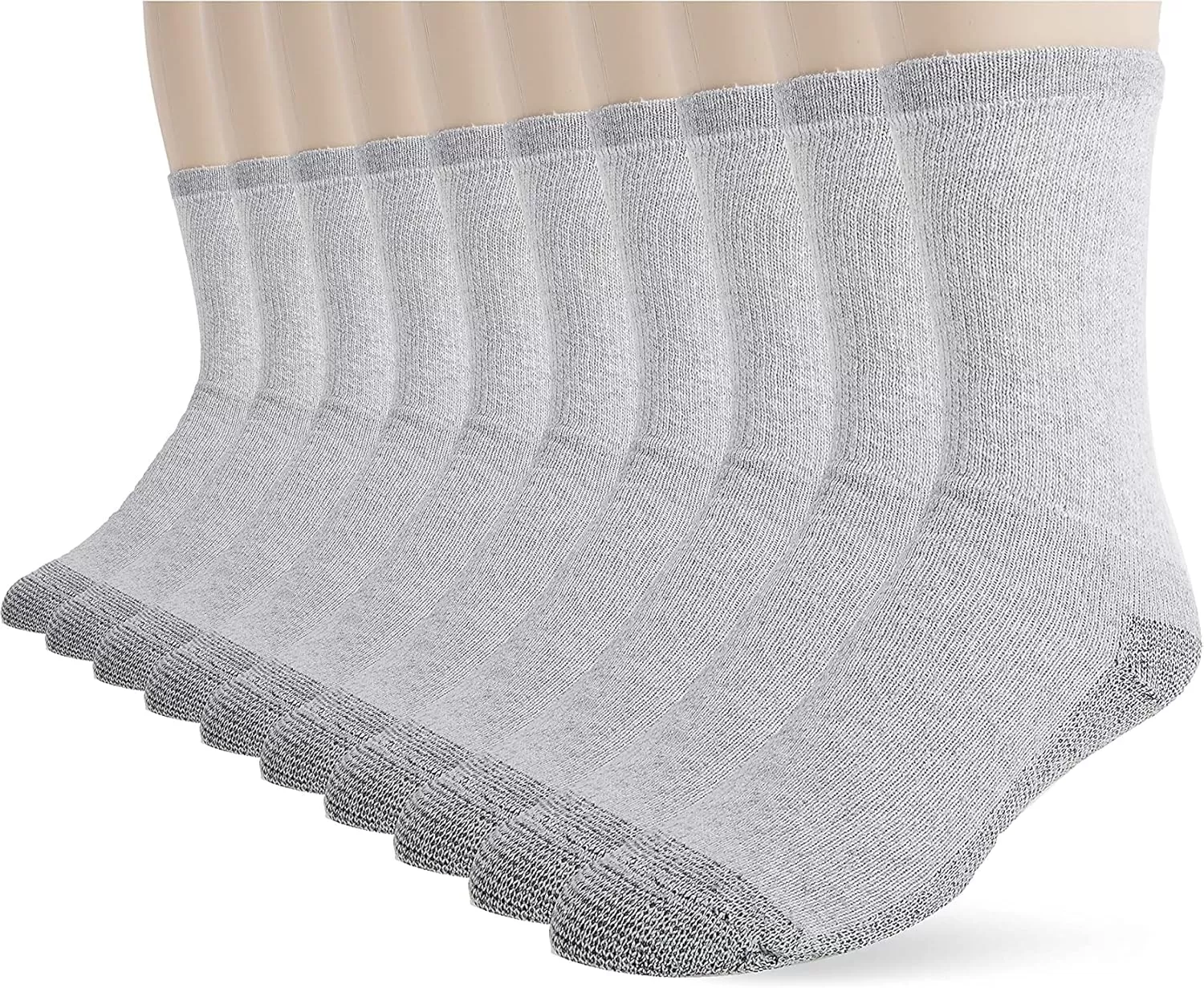 imageFruit of the Loom Mens Workgear Durable Tube Socks with Arch SupportGrey 10 Pack