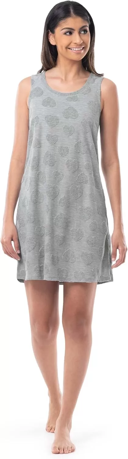 imageFruit of the Loom Womens Beyondsoft Sleep Chemise and Robe SetLight Grey Heather