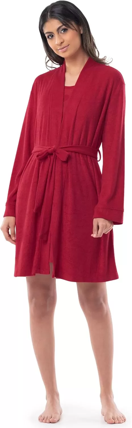 imageFruit of the Loom Womens Beyondsoft Sleep Chemise and Robe SetRadiant Red