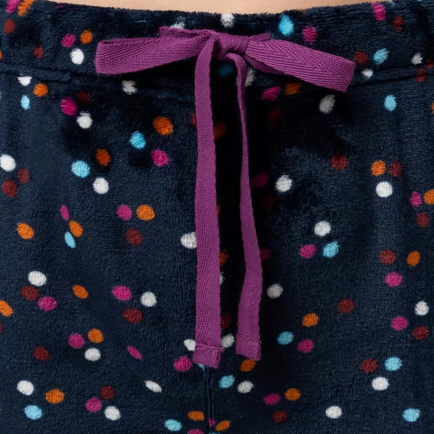 imageFruit of the Loom Womens Sueded Jersey Crew Top and Fleece Pant Sleep Set BerryMulti Confetti
