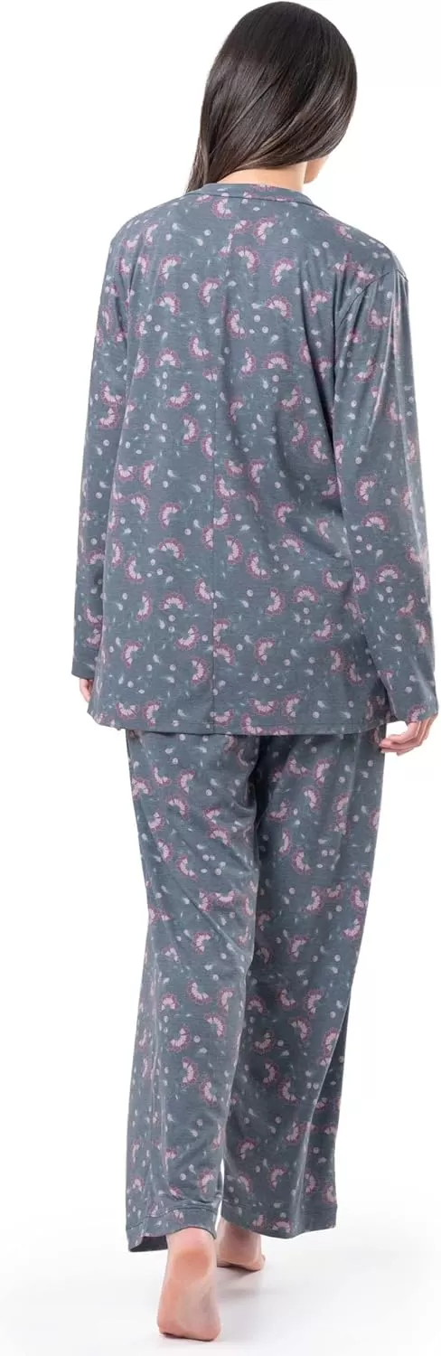 imageFruit of the Loom womens Breathable Tank Top Pant and Cardigan Sleep SetFloral Print