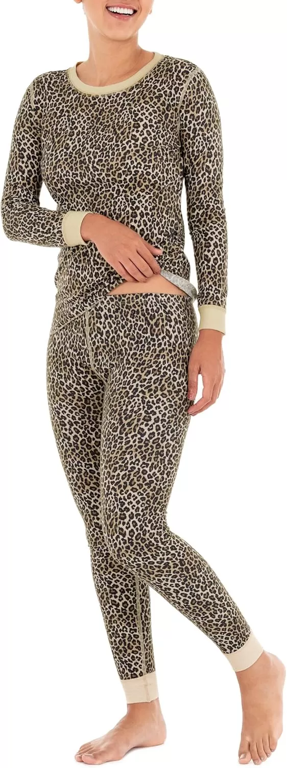 imageFruit of the Loom womens Micro Waffle Premium Thermal SetAnimal Print