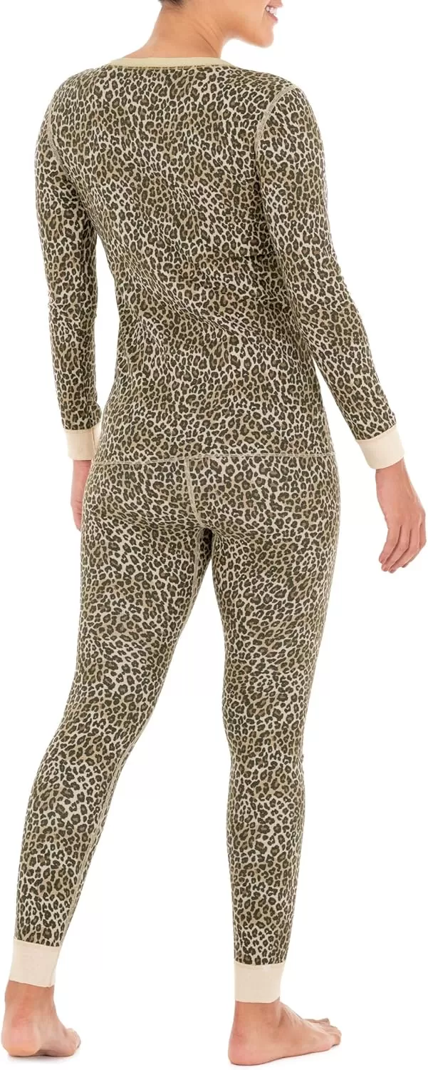 imageFruit of the Loom womens Micro Waffle Premium Thermal SetAnimal Print
