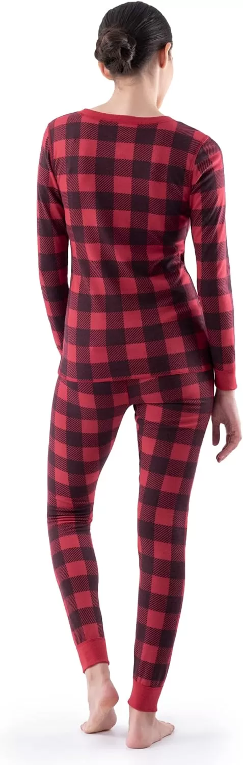 imageFruit of the Loom womens Micro Waffle Premium Thermal SetBuffalo Plaid