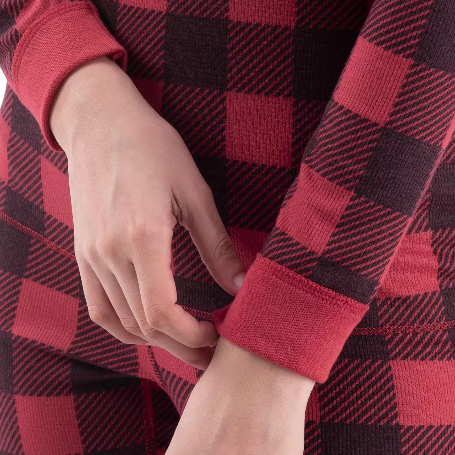 imageFruit of the Loom womens Micro Waffle Premium Thermal SetBuffalo Plaid