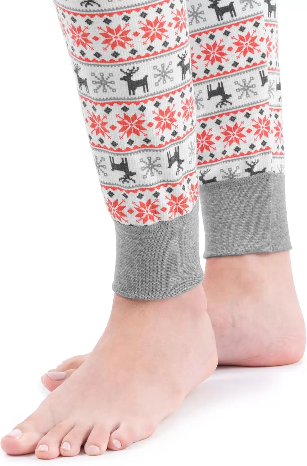 imageFruit of the Loom womens Micro Waffle Premium Thermal SetFair Isle White
