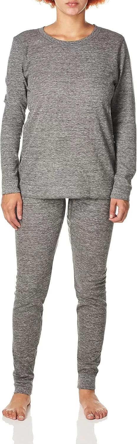 imageFruit of the Loom womens Micro Waffle Premium Thermal SetSmoke Heather