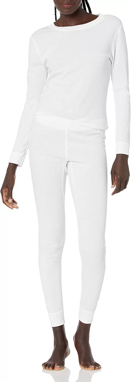 imageFruit of the Loom womens Micro Waffle Premium Thermal SetWhite
