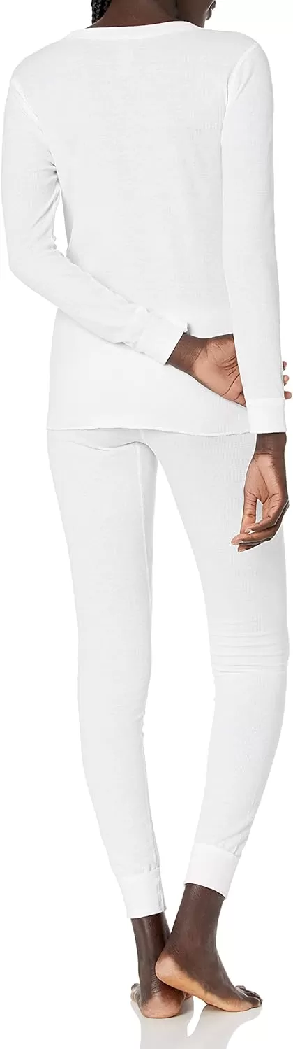 imageFruit of the Loom womens Micro Waffle Premium Thermal SetWhite