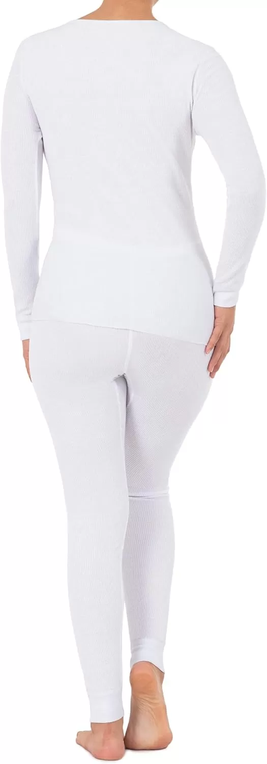 imageFruit of the Loom womens Micro Waffle Premium Thermal SetWhite