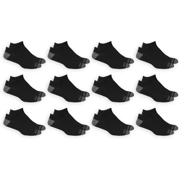 imageFruit of the Loom Mens Dual Defense No Show Socks 12 PackBlack