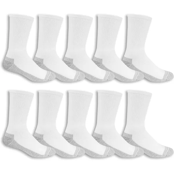 imageFruit of the Loom Mens Workgear Durable Crew Socks with Arch SupportWhite 10 Pack
