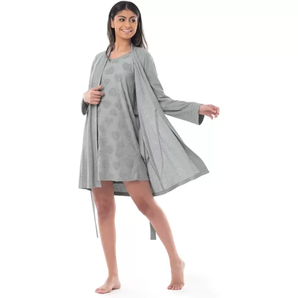 imageFruit of the Loom Womens Beyondsoft Sleep Chemise and Robe SetLight Grey Heather