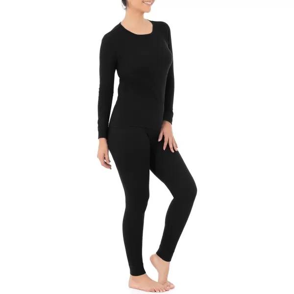 imageFruit of the Loom womens Micro Waffle Premium Thermal SetBlack
