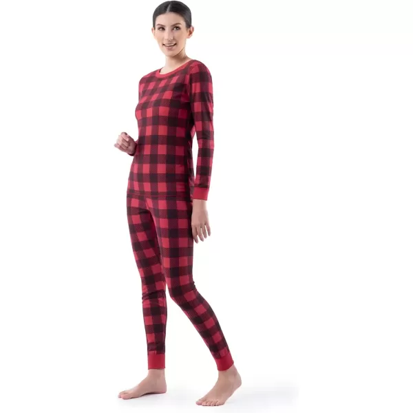 imageFruit of the Loom womens Micro Waffle Premium Thermal SetBuffalo Plaid