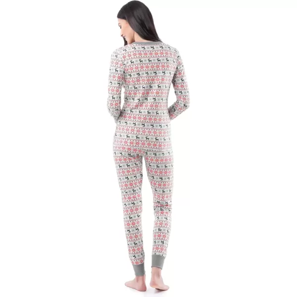 imageFruit of the Loom womens Micro Waffle Premium Thermal SetFair Isle White