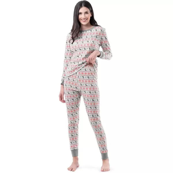 imageFruit of the Loom womens Micro Waffle Premium Thermal SetFair Isle White