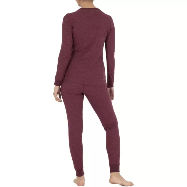 imageFruit of the Loom womens Micro Waffle Premium Thermal SetMerlot Heather
