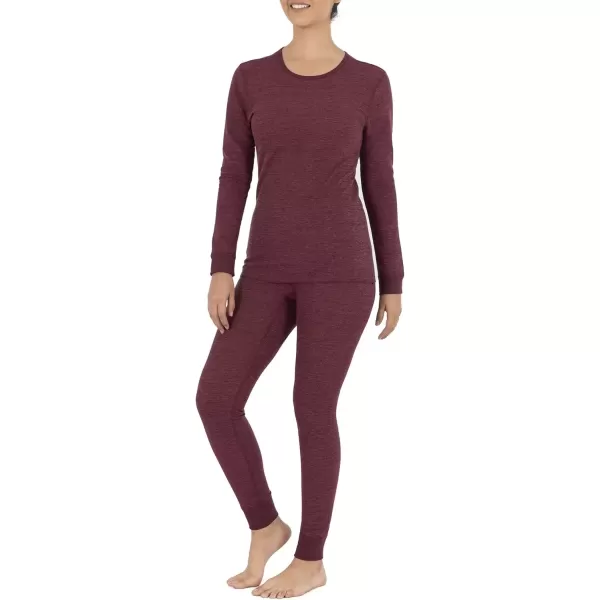 imageFruit of the Loom womens Micro Waffle Premium Thermal SetMerlot Heather