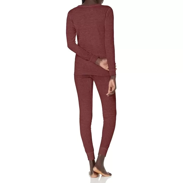 imageFruit of the Loom womens Micro Waffle Premium Thermal SetMerlot Heather
