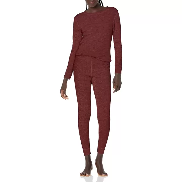 imageFruit of the Loom womens Micro Waffle Premium Thermal SetMerlot Heather