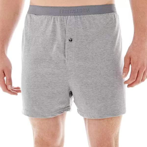 imageFruit of the Loom Mens Big and Tall TagFree UnderwearBig Man  Knit Boxer  4 Pack Black Gray