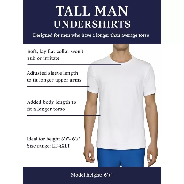 imageFruit of the Loom Mens Big and Tall Tagfree UndershirtsTall Man  Crew  3 Pack