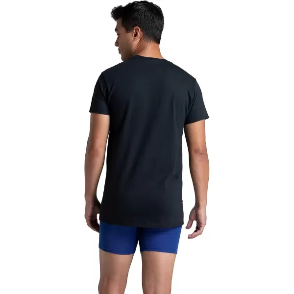imageFruit of the Loom Mens Eversoft Cotton Stay Tucked Crew TshirtRegular  6 Pack  Black