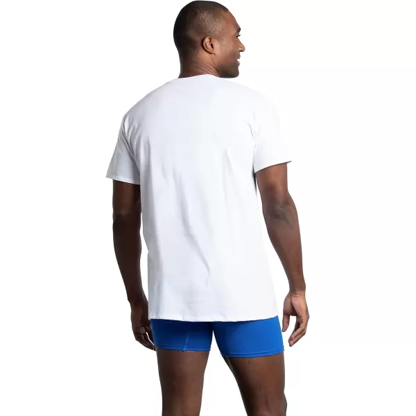 imageFruit of the Loom Mens Eversoft Cotton Stay Tucked Crew TshirtRegular  6 Pack  White