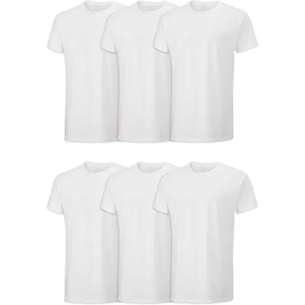 imageFruit of the Loom Mens Eversoft Cotton Stay Tucked Crew TshirtRegular  6 Pack  White