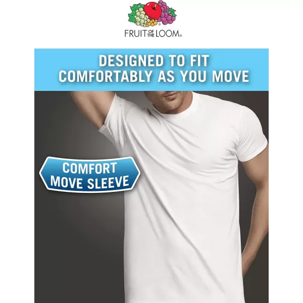imageFruit of the Loom Mens Eversoft Cotton Stay Tucked Crew TshirtTall Man  6 Pack  White