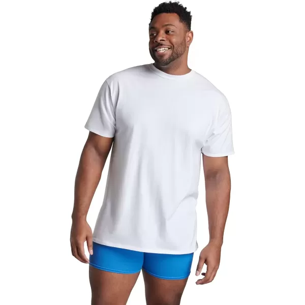 imageFruit of the Loom Mens Eversoft Cotton Stay Tucked Crew TshirtTall Man  6 Pack  White