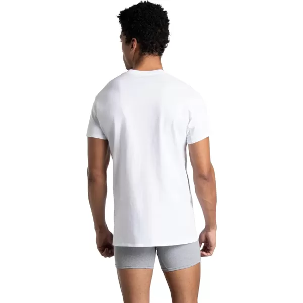 imageFruit of the Loom Mens Eversoft Cotton Stay Tucked Crew TshirtWhite  Micro Mesh Coolzone Underarm