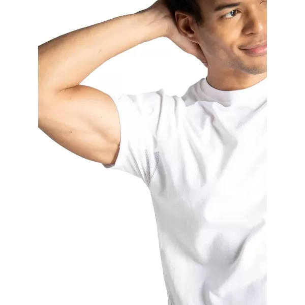 imageFruit of the Loom Mens Eversoft Cotton Stay Tucked Crew TshirtWhite  Micro Mesh Coolzone Underarm