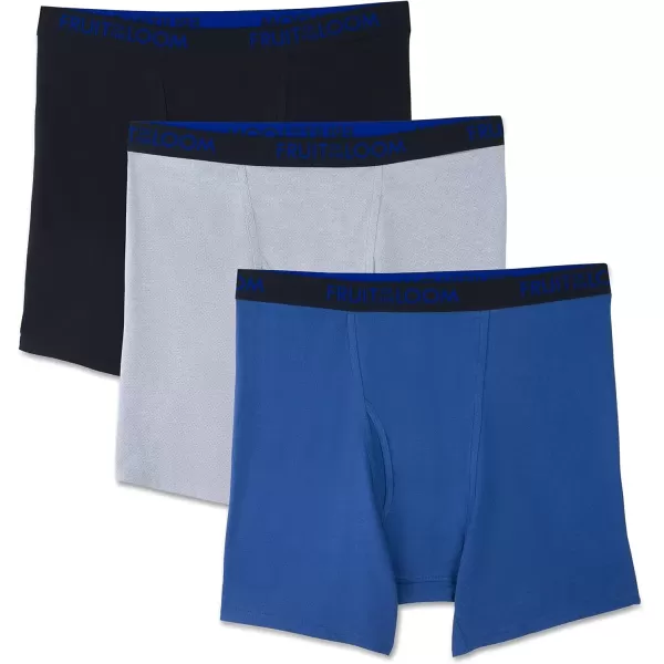 imageFruit of the Loom Mens Premium Breathable Boxer Briefs Regular ampamp Big ManBig Man  Cotton Mesh  3 Pack  Assorted