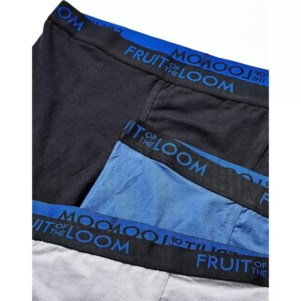 imageFruit of the Loom Mens Premium Breathable Boxer Briefs Regular ampamp Big ManBig Man  Cotton Mesh  3 Pack  Assorted