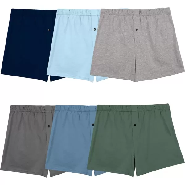 imageFruit of the Loom Mens Tag Free Knit Boxer Shorts Relaxed Fit Moisture Wicking Assorted Color MultipacksAssorted Solids
