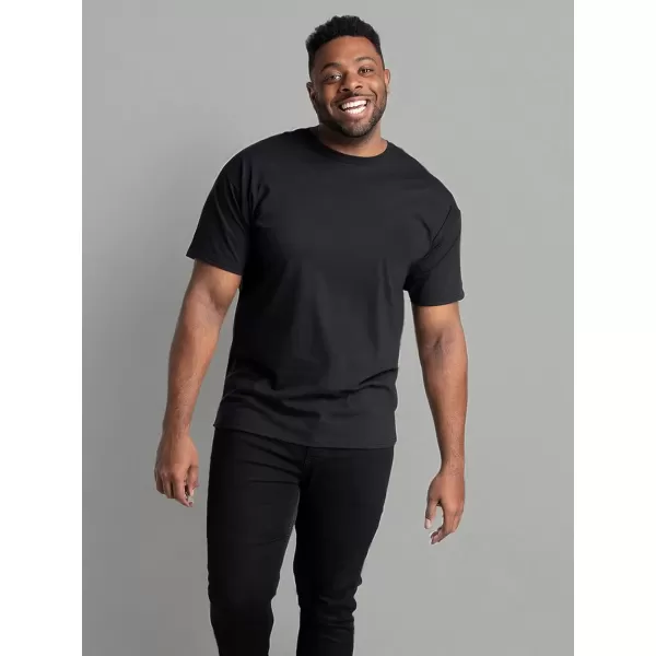 imageFruit of the Loom Mens Tall Eversoft Cotton Short Sleeve T Shirts Breathable ampamp Moisture Wicking with Odor Control Black Ink 3XLarge Big