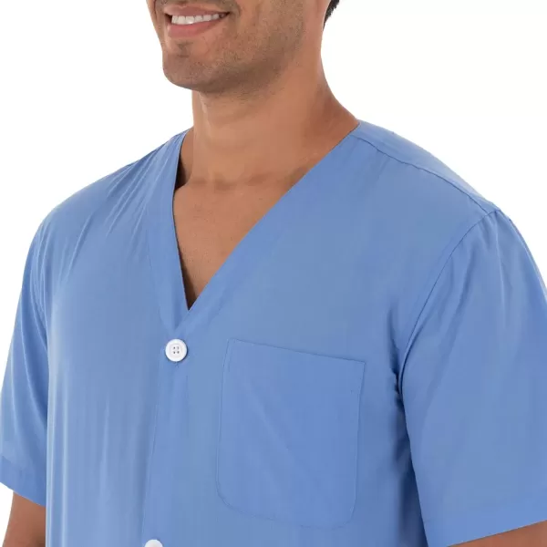 imageFruit of the Loom mens Broadcloth Short Sleeve Pajama SetFrench Blue