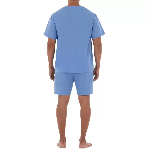 imageFruit of the Loom mens Broadcloth Short Sleeve Pajama SetFrench Blue