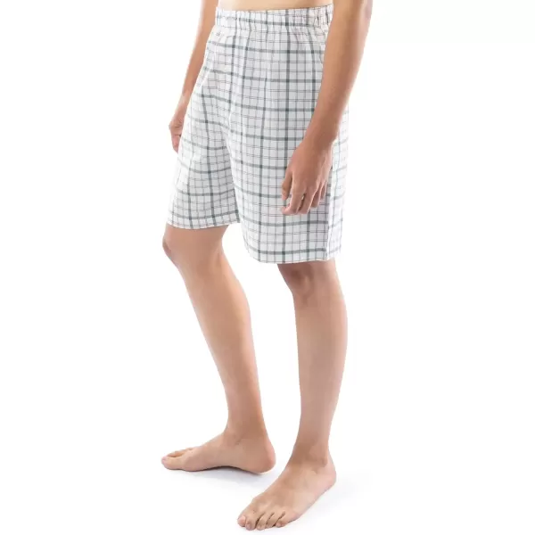 imageFruit of the Loom mens Broadcloth Short Sleeve Pajama SetNaturalGreen Plaid