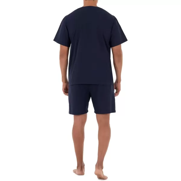 imageFruit of the Loom mens Broadcloth Short Sleeve Pajama SetNavy