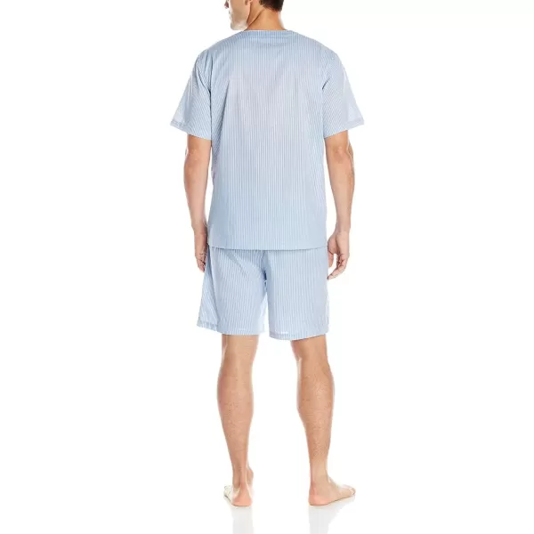 imageFruit of the Loom mens Broadcloth Short Sleeve Pajama SetRoyal Stripe