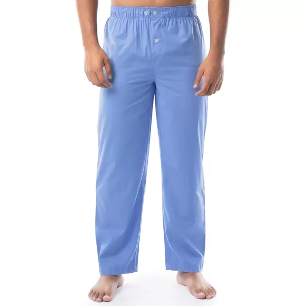 imageFruit of the Loom mens Broadcloth Short Sleeve Top and Long Pants Pajama SetFrench Blue