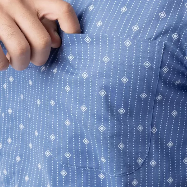 imageFruit of the Loom mens Broadcloth Short Sleeve Top and Long Pants Pajama SetMedium Blue