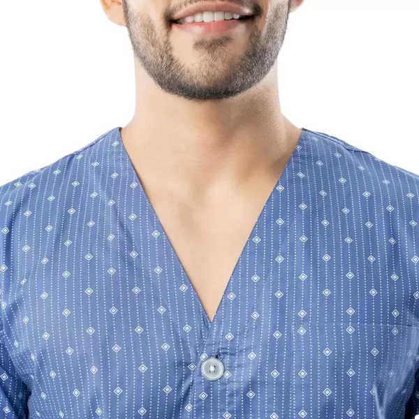 imageFruit of the Loom mens Broadcloth Short Sleeve Top and Long Pants Pajama SetMedium Blue