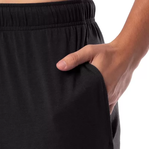 imageFruit of the Loom Mens 360 Stretch Long Sleeve Henley Top and Pant Sleep Pajama SetBlack