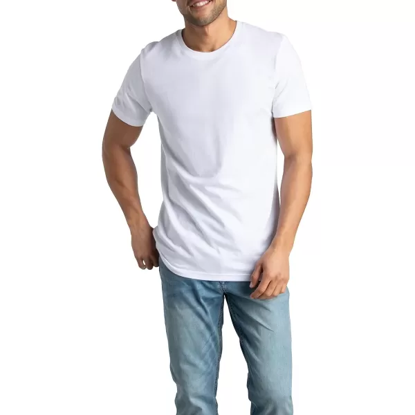 imageFruit of the Loom Mens Crafted Comfort Tee Relaxed ampamp Classic Fit Sizes S2xClassic Fit  Pima Cotton  2 Pack  WhiteNavy